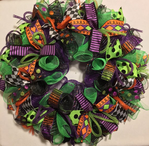 Halloween wreath Halloween wreaths wreath mesh Halloween