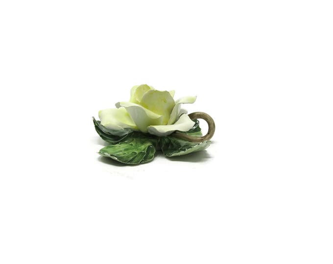 Vintage Yellow Rose Figurine / Ceramiche Artistiche Porcelain / Mother's Day Gift Idea / Gift Idea for her / Made in Italy