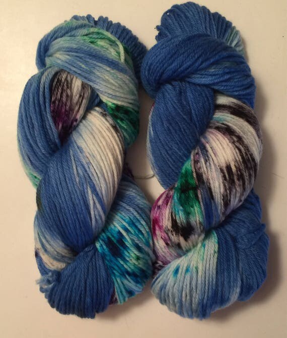 Hand Dyed Yarn worsted weight 100 superwash merino wool 100