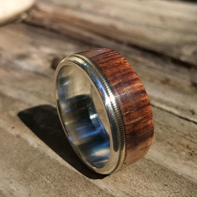 Handmade solid wood rings in a contemporary by WOODintheHOOD