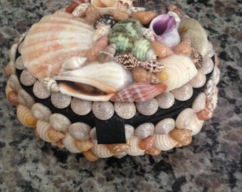 Shell Encrusted Velvet Lined Box
