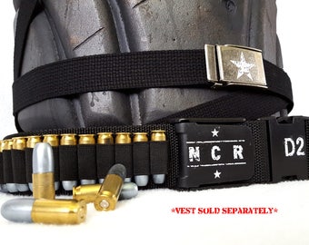 Fallout NCR Veteran Ranger Belts, Buckles, and Bullets for Vest - Post-Apocalyptic Wastelands Gear