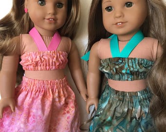 American Girl Doll Clothes 18" Doll Clothes AG Doll Dress Hawaiian Summer