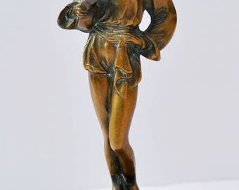 Antique or Vintage Hollywood Star Figure with Mandolin, Art Deco Hollywood Regency Style
