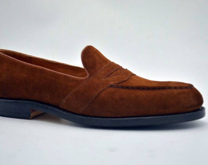 Suede Handmade Goodyear Welted Men's Loafer Shoes