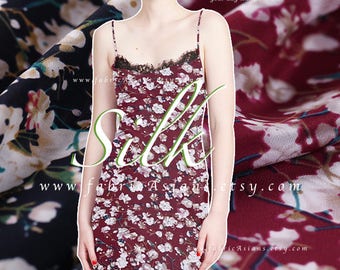 Burgundy silk crepe by the yard tana lawn - achat crepe de soie au metre