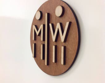 Bathroom Signage / WC Sign / Modern Bathroom Sign / Wood / toilet sign / bathroom sign /