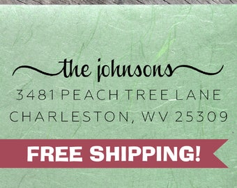 Custom Return Address Stamp, Johnsons Stamp, ECO-FRIENDLY Self-Inking Address Stamps, Housewarming Gift
