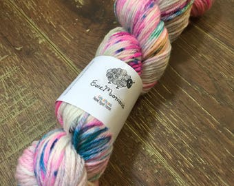 Hand Dyed Superwash Merino DK/Light Worsted Yarn Wool, 100g/3.5oz, 'Pop Tart'