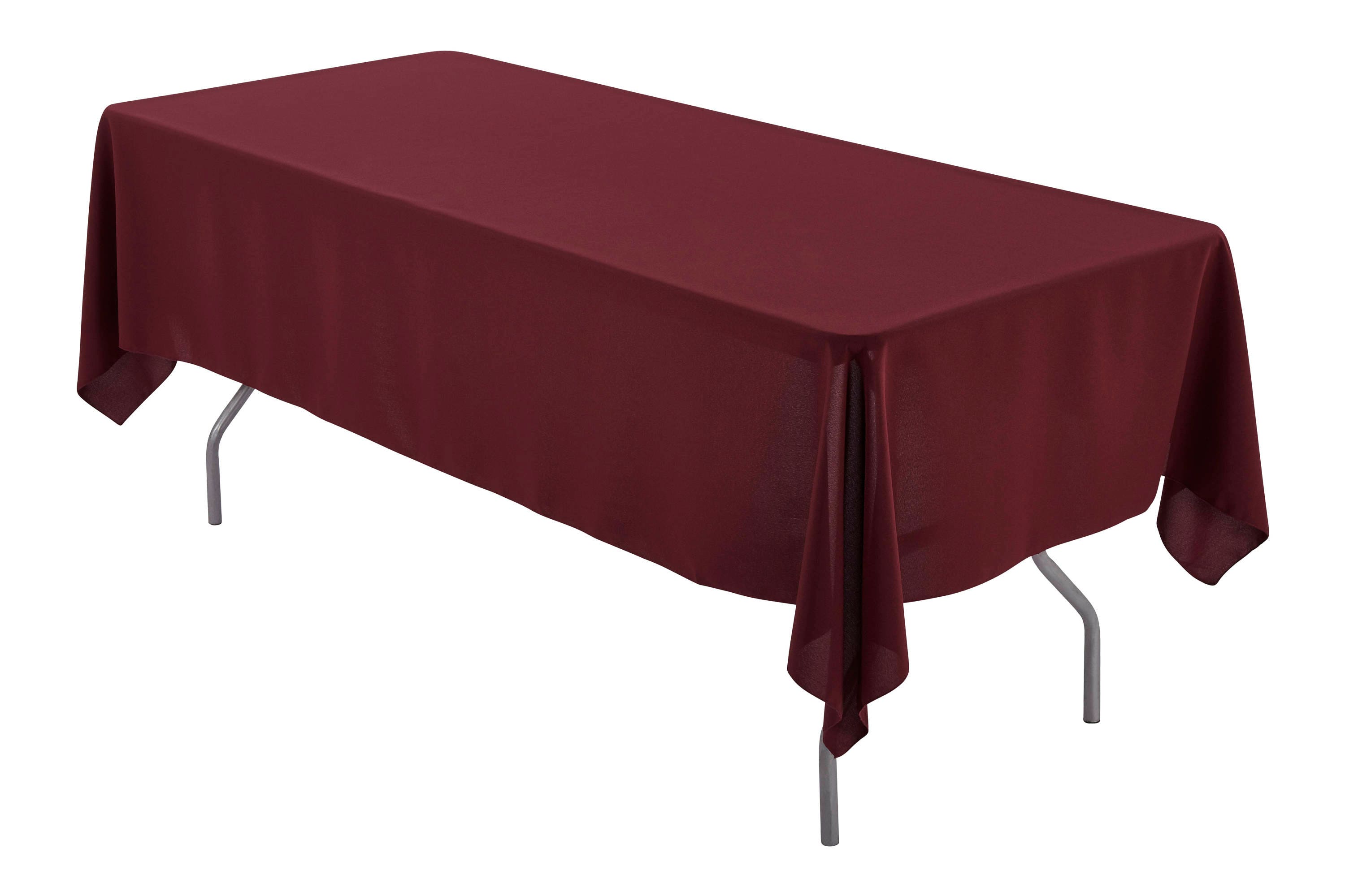 60 x 126 inch Rectangular Burgundy Tablecloth Polyester
