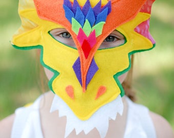 Dragon Mask Rainbow Kids Ages 1 to Adult
