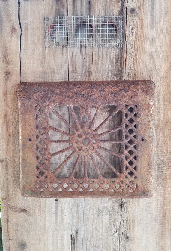 Antique Salvaged Wall Grate rustic decor rusty grate