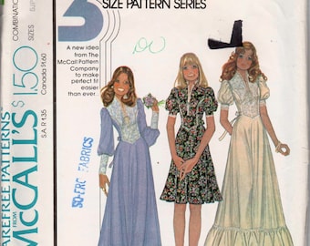 Gunne Sax Dress Style 1970s Long Dress 70s Wedding Dress McCALLS 4381 bust 31-32-33" Victorian Dress Puff Sleeve Dress Leg Of Mutton Sleeve