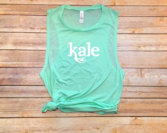 Kale - Kale Tshirt, Kale shirt, Vegan Shirt, Vegetarian Shirt,Kale Tee, Funny Vegan, Vegetarian Tshirt, Kale Top, Racerback, Muscle Tank,