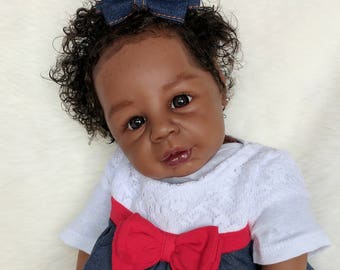 Lifelike AA/Ethnic/Biracial Reborn Beautiful Baby Girl Kyra Sculpt by Melissa George Realistic Doll Collectible Ready to Ship for FREE!!!