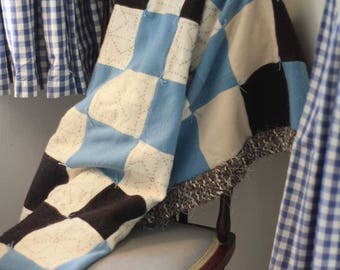 Recycled cashmere and wool sweater quilt