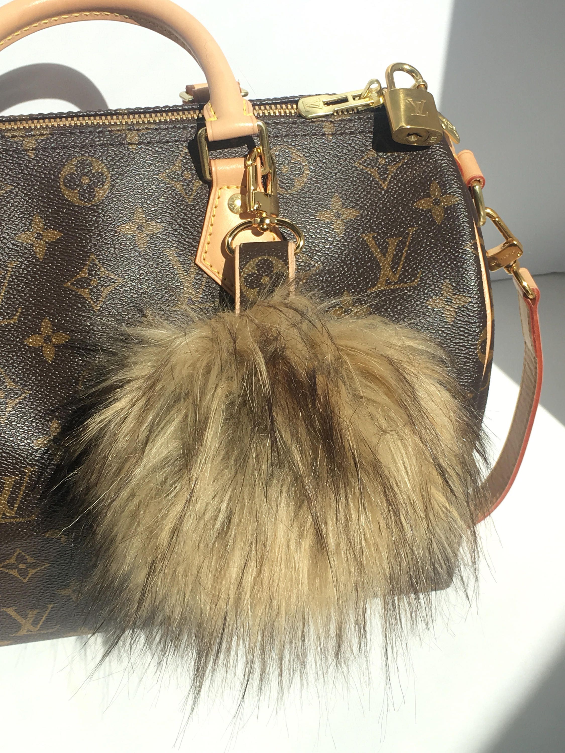 Louis Vuitton Bag Charm Pom Pom made with Authentic Upcycled
