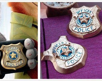 Zootopia Cosplay Props, Zootropolis, Officer Judy Hopps Disney Cosplay Costume Weapons, Bunny, Police Department ZPD Badge CUSTOM MADE