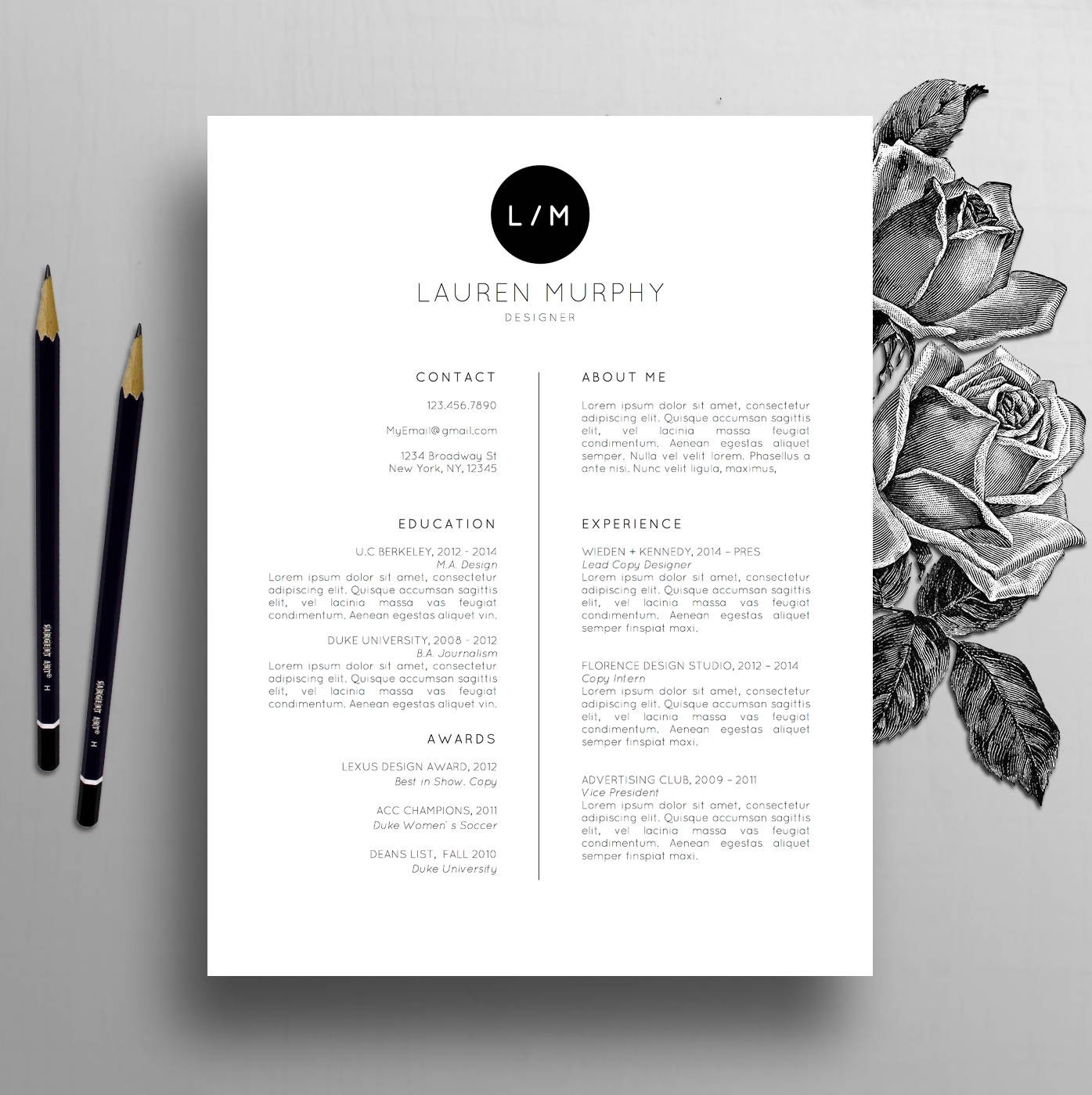 Creative Resume Template CV Template Cover Letter