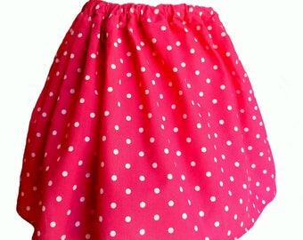 Custom Fit-ADJUSTABLE Pink Polka Dot Girls Skirt-3,6,9,12,18,24mo,3T-Baby/Toddler/Girl Minnie Mouse Skirt-Disney Skirt-Grow With Me-Boutique