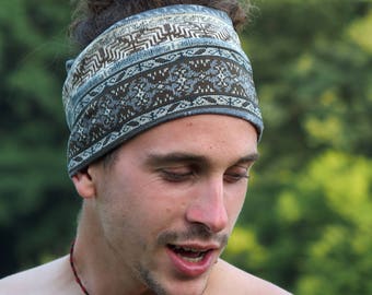 Men Headband, Dreadlocks Headband, Dreadband, Tribal Headband, Yoga Headband, Wide Headband, Running Headband, Men Dreadlocks Accessory