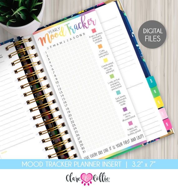 Mood Tracker Planner Printable Insert Daily Weekly Planner