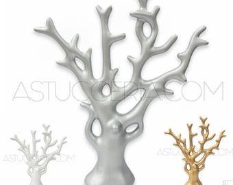 Jewellery-Necklaces Bracelets Earrings Jewelry Pendants DISPLAY Stand To Showcase Coral Tree-Resin Silver, White, Gold