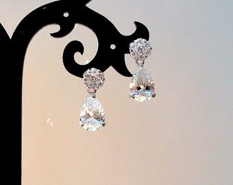 Wedding crystal stud earrings gift vintage wedding jewelry bridal statement earrings bridal jewelry bridesmaid earrings jewelry mom gift