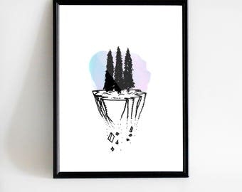 Poster Tree falling rock | Instant Download | Digital art | Printable art | Print
