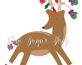 Christmas Reindeer Clipart Image - 1 Piece - Instant Download