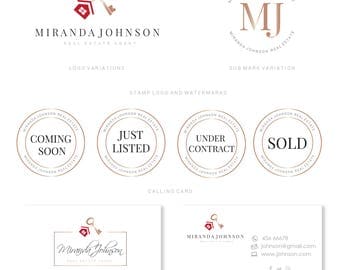 Branding kit logo design - Real estate logo - Real estate key logo - Real estate branding kit - Realtor premade logo - House key logo