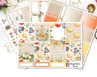 Thanksgiving Planner Stickers for Erin Condren LifeplannerPlanner /November Weekly kit/Thanksgiving Stickers/November Monthly Sticker