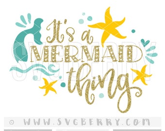 Download Mermaid birthday svg | Etsy