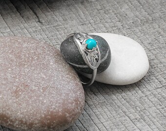 Vintage turquoise rings Vintage rings Sterling silver ring Statement ring Vintage jewelry ring Vintage boho ring Vintage silver 925 ring 80s