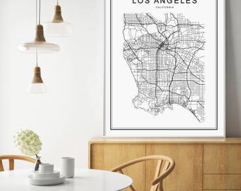 Los Angeles Map Print Full Color Map Poster