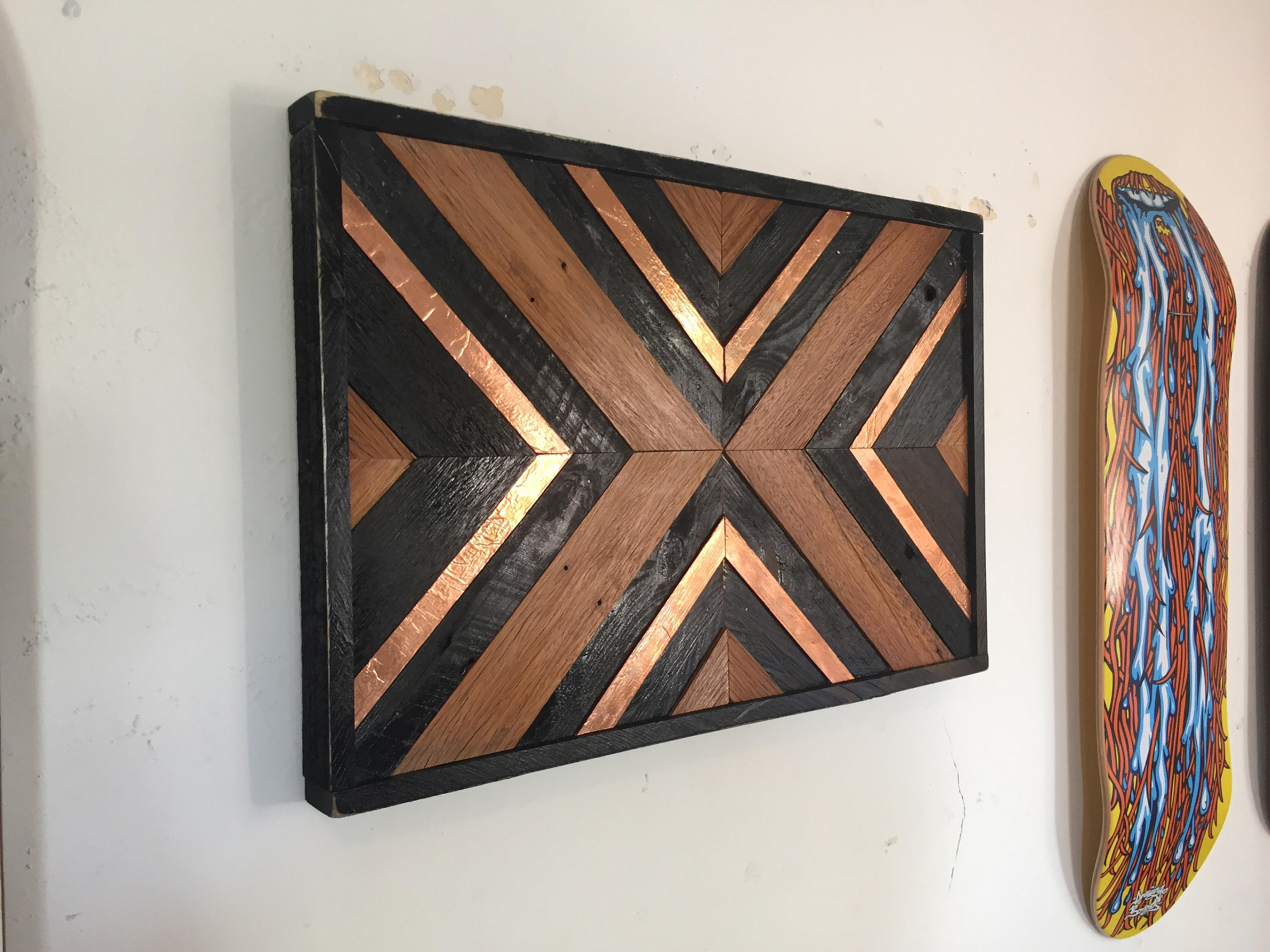 Geometric Wood/Copper Wall Art 'The Law'