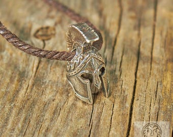 Spartan Helmet Pendant, Phone Charm, Greek Helmet, Greek Jewelry, Greek History, Warrior, Leonidas, Sparta, Manly Jewelry,Lanyard Beads,SPQR