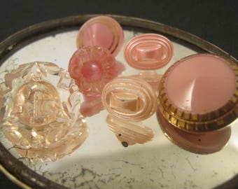 Pink glass button | Etsy