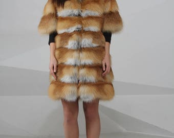 Vest of fox fur, whole skins, real fur vest, fur vest, fox fur vest, red fox vest, red fox, fox vest