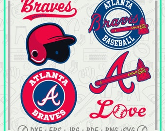 Atlanta Braves Svg Monogram, Baseball Svg Cutting Files Cliparts, Sport Svg, Instant Download, Baseball Clipart, Co-2720