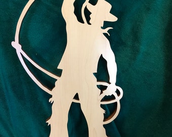 Handmade Wooden Western Roping Lasso Cowboy Home Decor and Gift