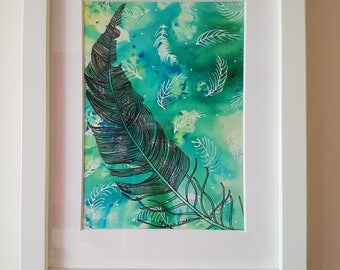 Feather - Ink and Watercolour Original