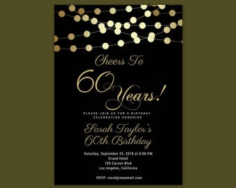 60 invitations birthday