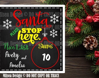 Santa Chalkboard, Christmas svg, Christmas Countdown, Cut File, SVG, DXF, Cricut cut file, Vinyl Cut Files, Silhouette, Christmas, Santa