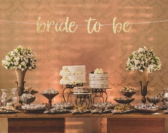 Bride to be banner, cursive banner, bridal shower banner, bride to be sign, bridal shower decorations, bachelorette party, glitter banners