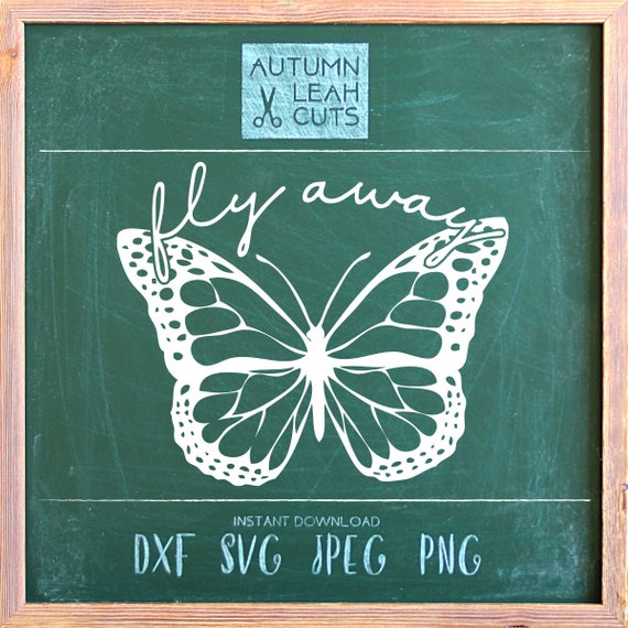 Download Fly Away Monarch Butterfly Cut File SVG PNG Jpeg DXF