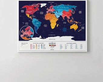 Scratch World Map Holiday edition