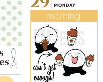 Coffee mocha frappe drinks, planner Stickers, shakes, smoothies, beach For Erin Condren, Plum Paper, Happy, Mambi, or Inkwell Press S27