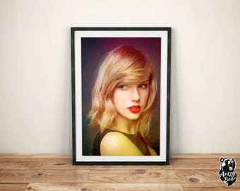 Taylor Swift - Digital Print - Music Poster - A3 - Wall Art - Illustration - Large Wall Art - Colorful - American