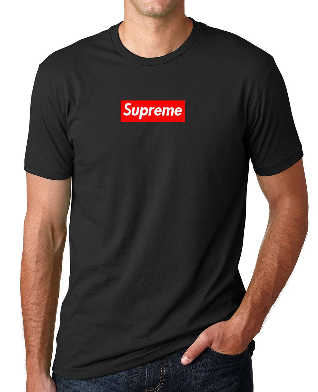Red Supreme Box Logo Shirt Black Supreme Tshirt Mens Supreme